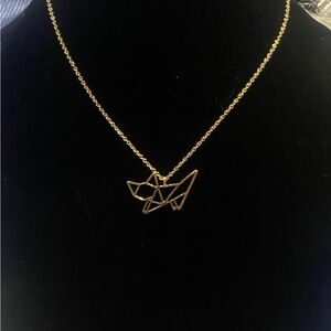 Elegant Gold Geometric Cat Necklace